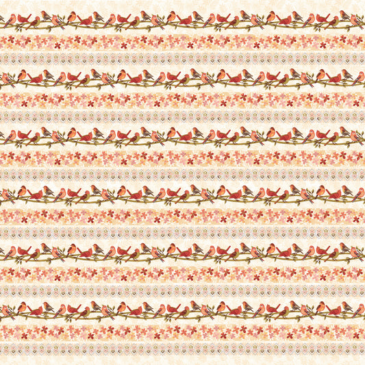Canyon Birds by Jennifer Brinley Border Stripe Cream 6775-33 Cotton Woven Fabric