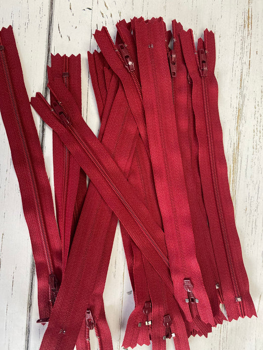 9" Brick nylon coil non-separating, closed-end zipper