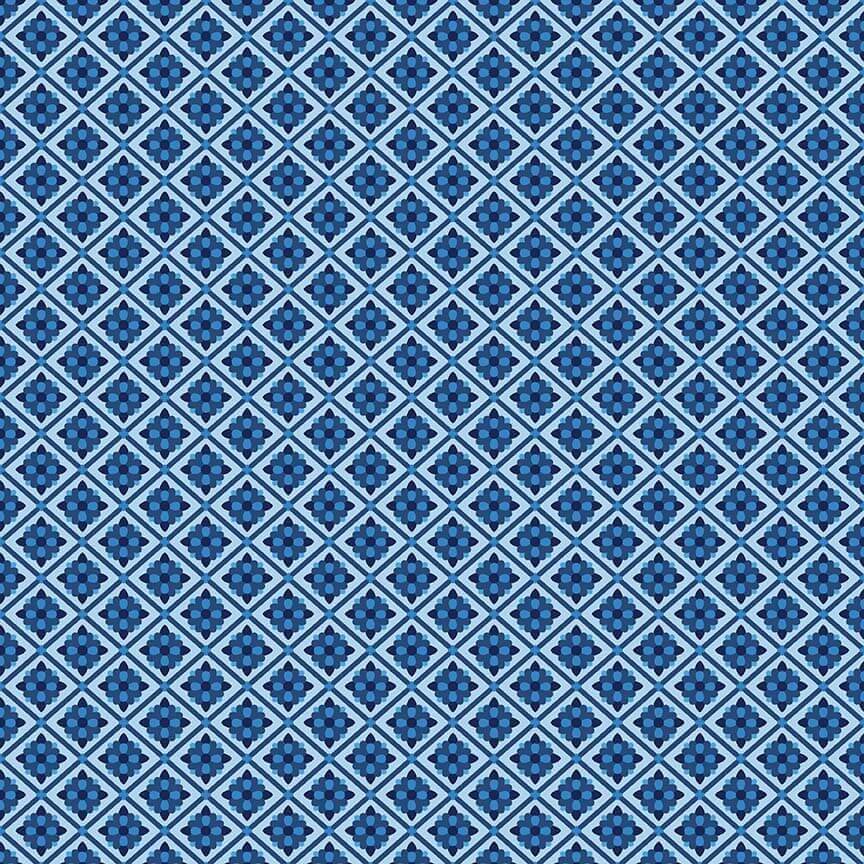 Blue Carolina by Christopher Thompson The Tattooed Quilter Carolina Tile Light Blue C6593-BLUE Cotton Woven Fabric