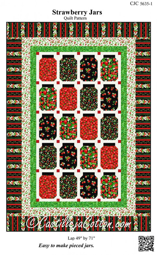 Strawberry Jars CJC-56351 Quilt Pattern by Diane McGregor of CastillejaCotton Quilt Pattern