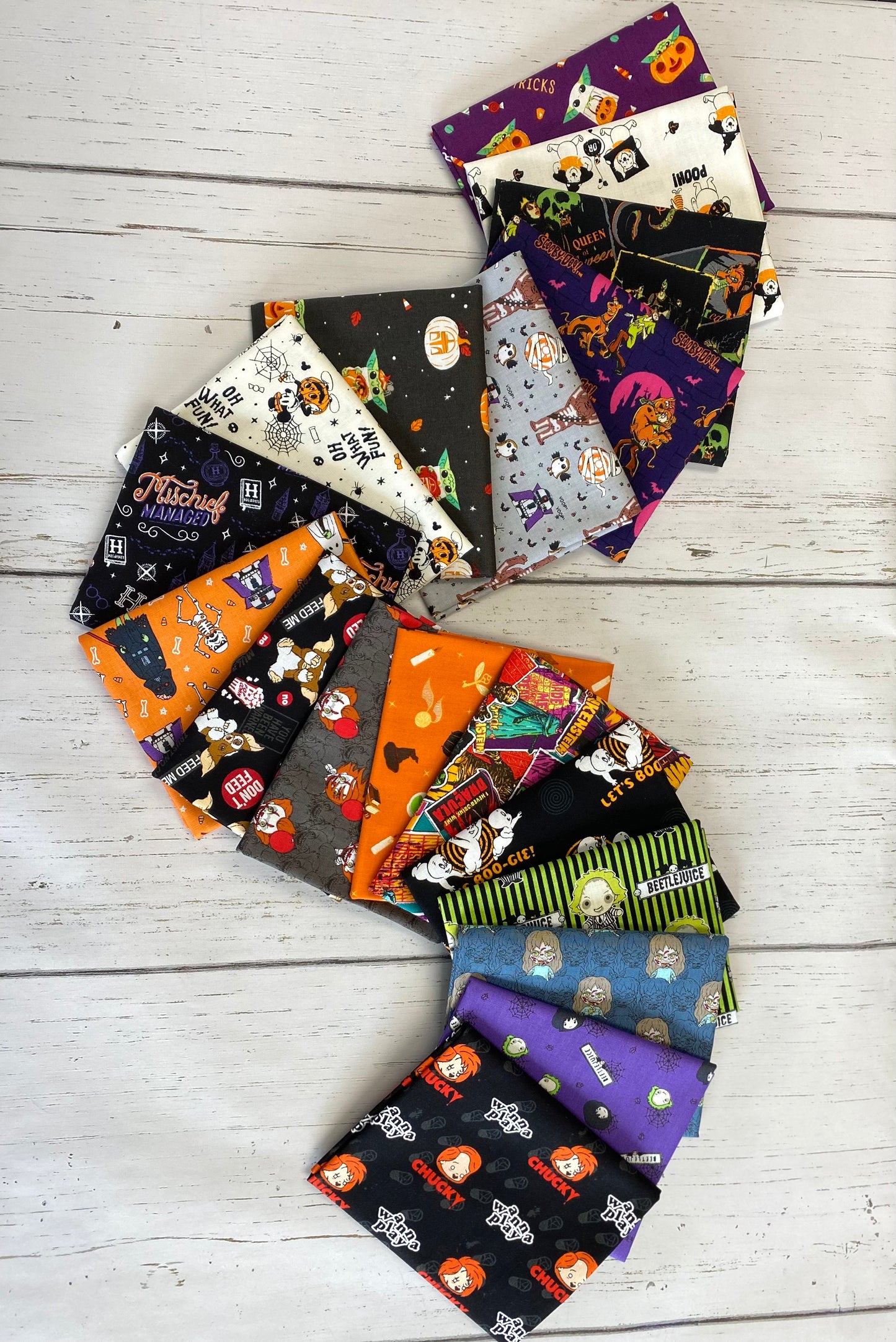 Licensed Character Halloween III  Fat Quarter Bundle of 18 Prints Cotton Woven