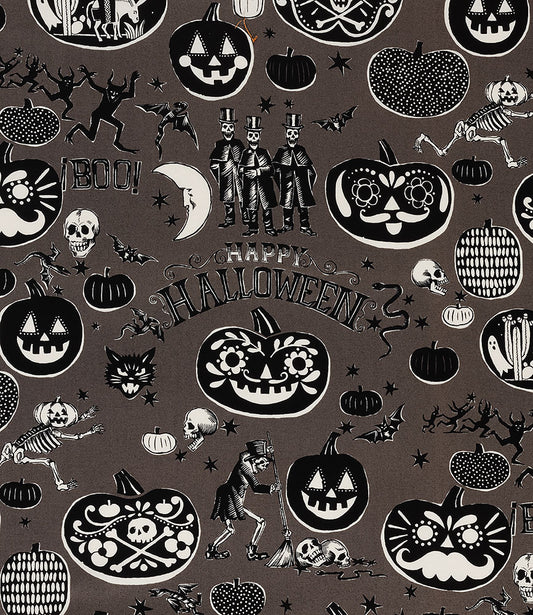 Haunted House Crafty Calaveras Black 7954b Cotton Woven Fabric