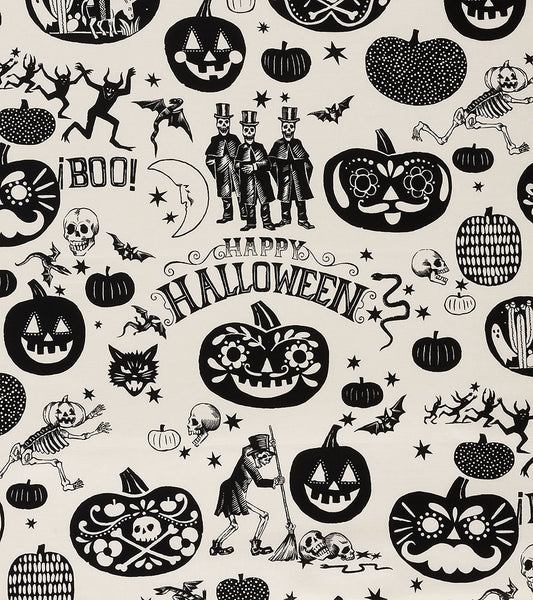 Haunted House Crafty Calaveras Bone 7954d Cotton Woven Fabric