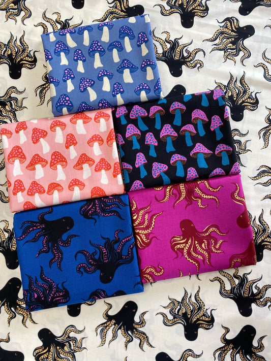 Darlings 2 by Ruby Star Society Mushrooms Denim RS5057-13 Cotton Woven Fabric