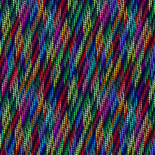 Fractal Flowers by Art Loft Digital Dotty Diagonal Indigo 6632-77 Cotton Woven Fabric