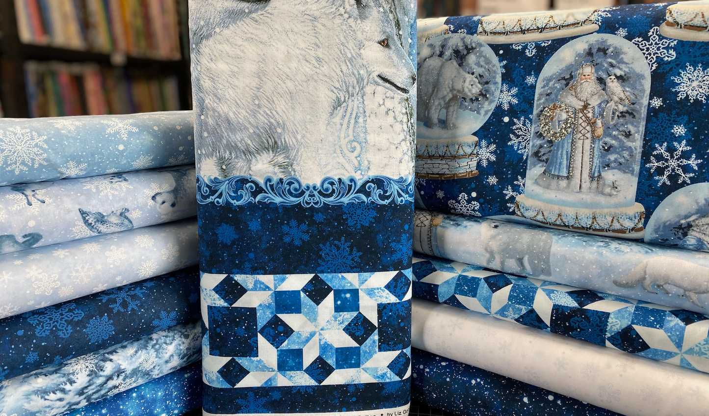 Father Christmas By Liz Goodrick - Dillon  Quilt Blocks Navy    24695-48 Cotton Woven Fabric