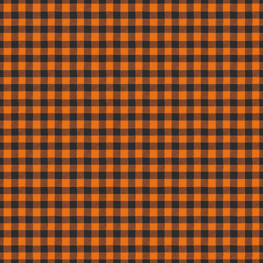 Bad to the Bone by My Minds Eye Gingham Black/Orange    C11925R-BLKORG Cotton Woven Fabric