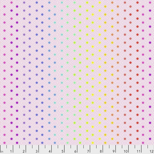 Tula Pink True Colors Hexy Rainbow Shell PWTP151.SHELL Cotton Woven Fabric