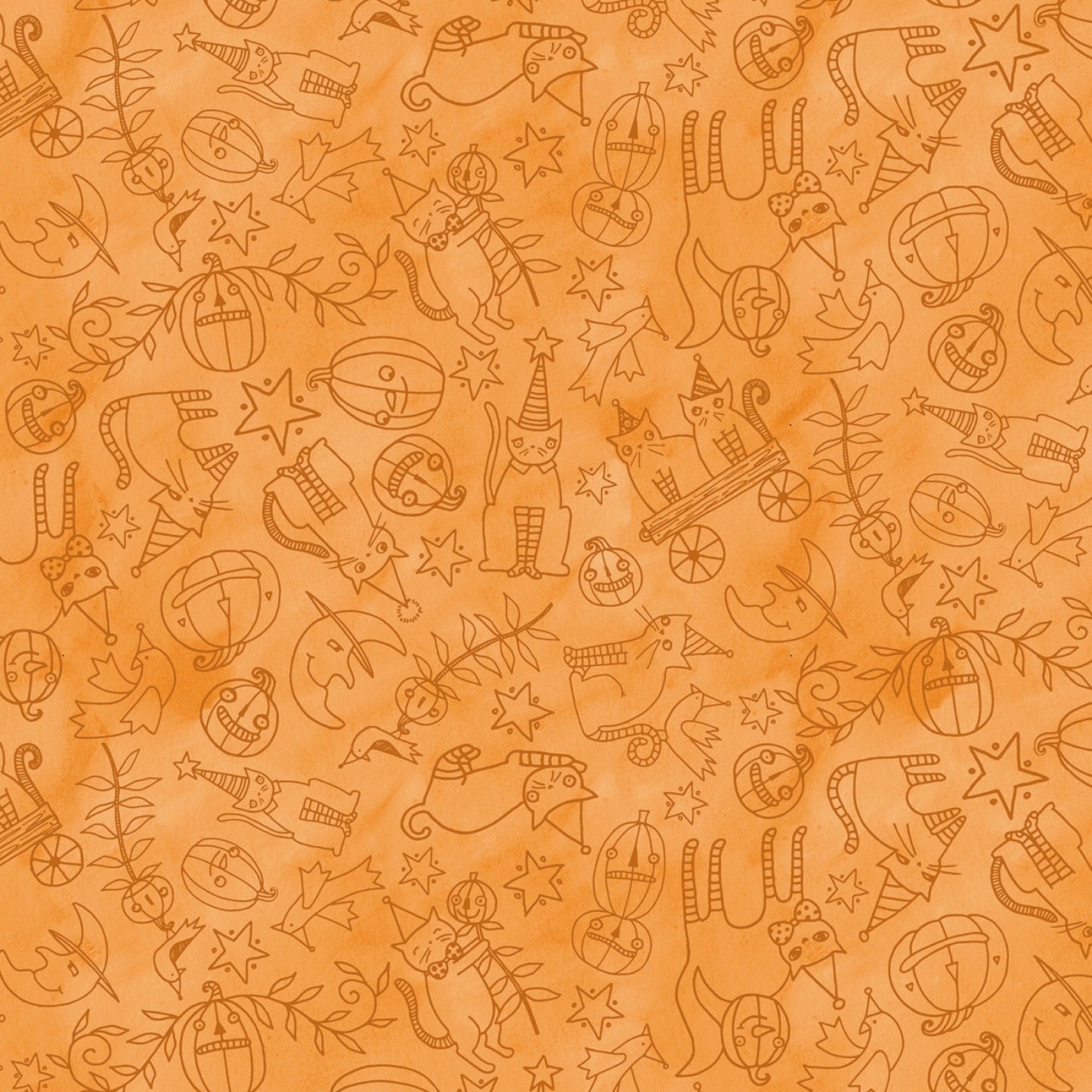 Halloween Whimsy by Teresa Kogut Icons Orange    C11823R-ORANGE Cotton Woven Fabric