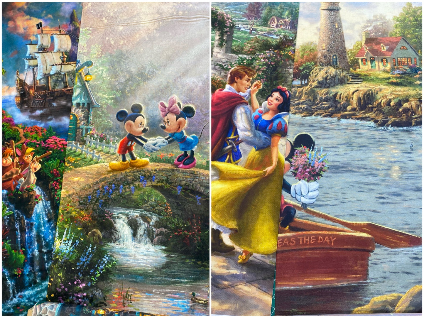 LIcensed Disney Dreams Collection 6 by Thomas Kinkade Collection 36" Panel Sweetheart Bridge Digital  DS20299C1 Cotton Woven Panel