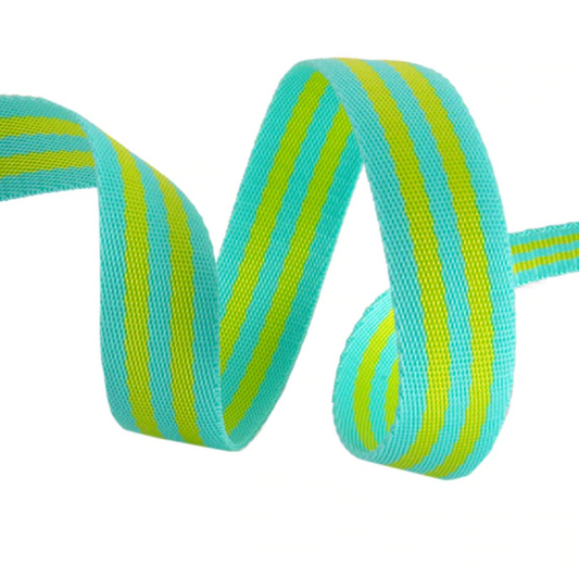 Tula Pink Nylon Webbing Lime/Turquoise - 1" TKS-91/1" Col 04 Priced per yard