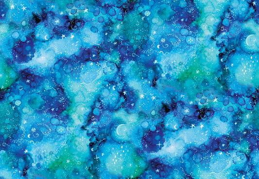 Arctic Wonder by Arrolynn Weiderhold Marble Blue w/Silver Glitter    19438-BLU-CTN-D Cotton Woven Fabric