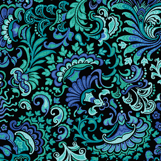 Mythical Mermaids by David Galchutt Marina Allover Teal/Blue    13390-84 Cotton Woven Fabric