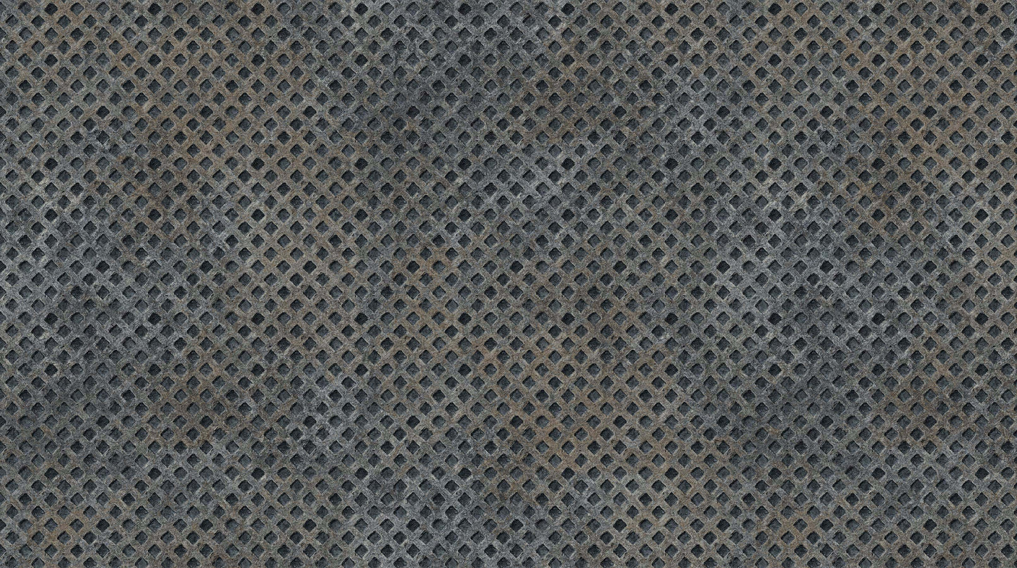 Last Piece 1 yards 5 inches Heavy Metal Stonehenge by Linda Ludovico Metal Grid Pewter   23738M-95-Pewter Cotton Woven Fabric