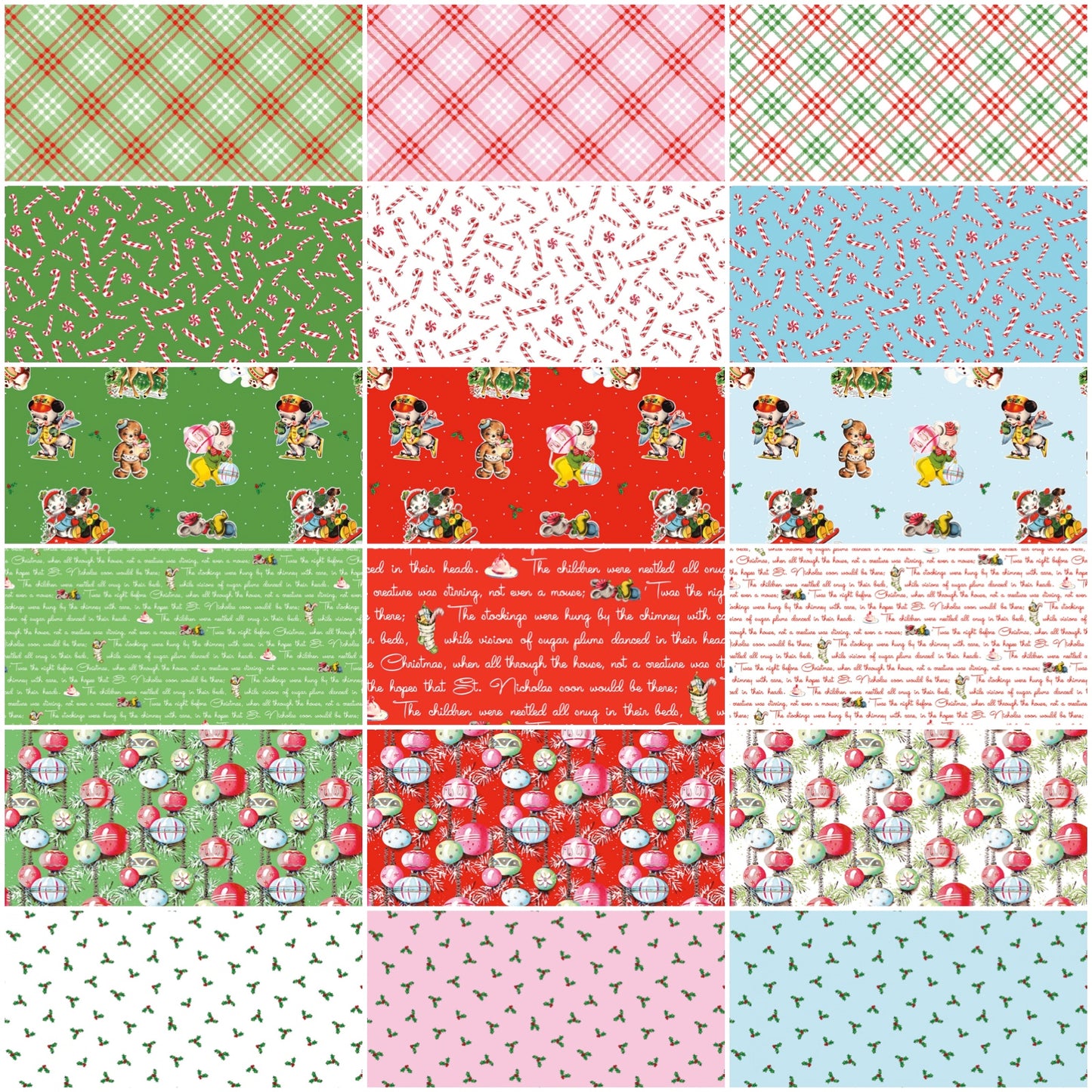 Christmas Joy by Cottage Mama Fat Quarter Bundle of 18 Prints   FQ-12250-18 Bundle