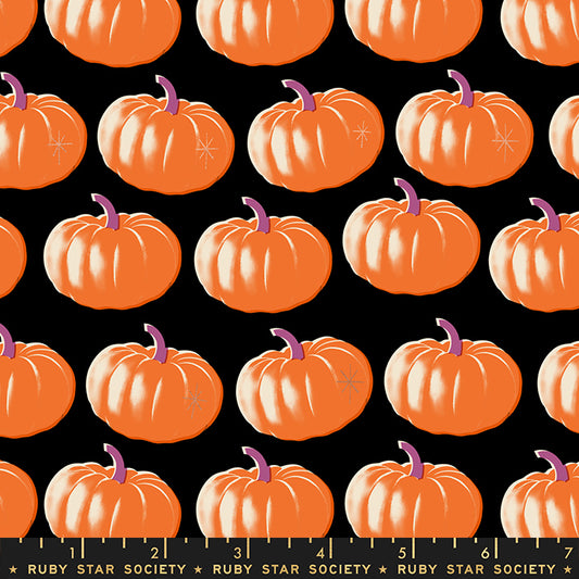 Spooky Darlings by Ruby Star Society Pumpkins Black    RS5075-14M Cotton Woven Fabric