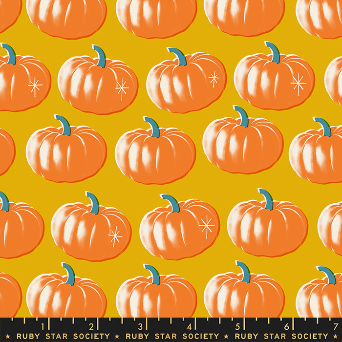 Spooky Darlings by Ruby Star Society Pumpkins Goldenrod    RS5075-11 Cotton Woven Fabric