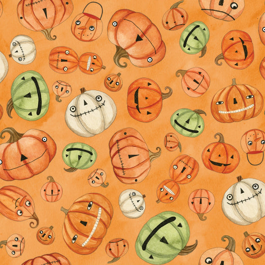 Halloween Whimsy by Teresa Kogut Pumpkins Orange C11821R-ORANGE Cotton Woven Fabric