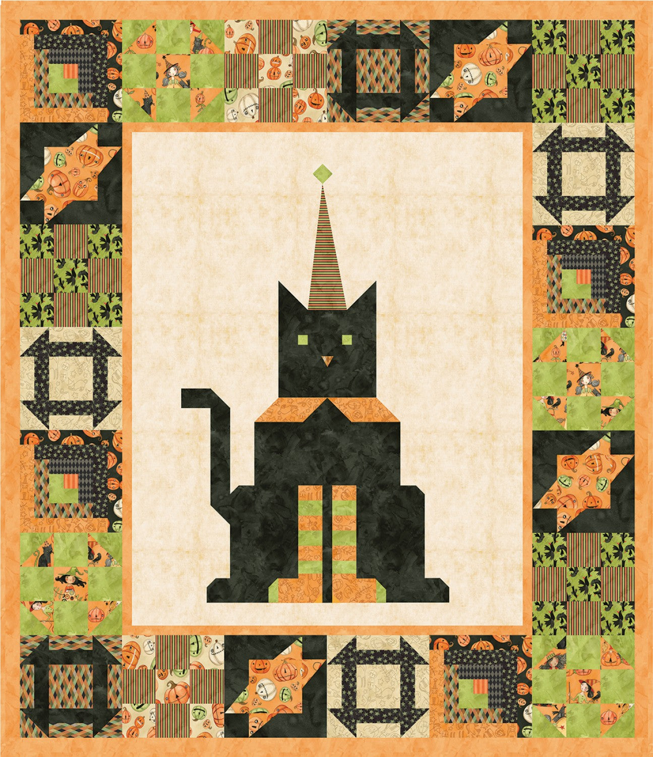 Halloween Whimsy by Teresa Kogut Purrfect Halloween KT-11820 Kit Boxed Quilt Kit  USA Shipping Included in Price