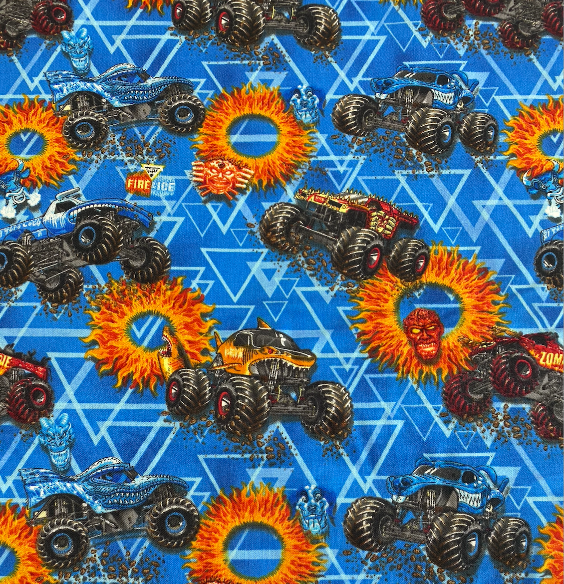 Licensed Monster Jam  Fire and Ice Allover 10261-X Cotton Woven Fabric