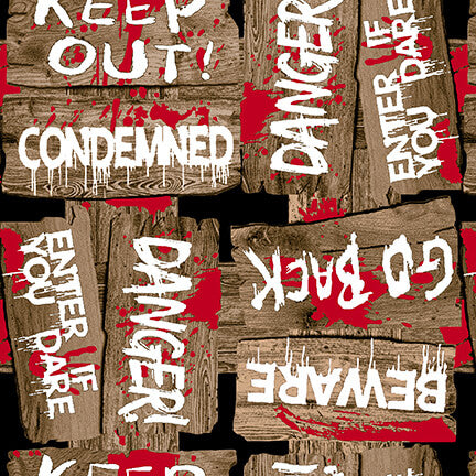 Halloween Countdown by Urban Essence Designs Signs Brown Glow in the Dark 2255G-39 Cotton Woven Fabric