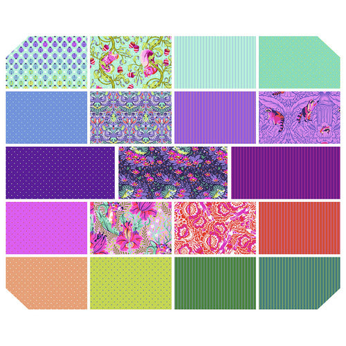 Tula Pink Tiny Beasts & True Colors Glimmer Fat Quarter Bundle of 19 Prints  FB4FQTP.GLIMMER Bundle