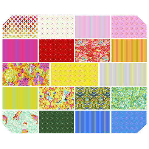 Tula Pink Tiny Beasts & True Colors Glow Fat Quarter Bundle of 19 Prints FB4FQTP.GLOW Bundle
