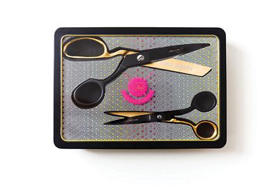 Tula Pink Limited Edition Black & Gold Scissors in Tin