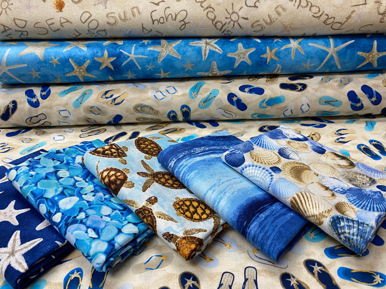 Beach Dreams Starfish Navy C1238-NAVY Cotton Woven Fabric – The Fabric  Candy Shoppe