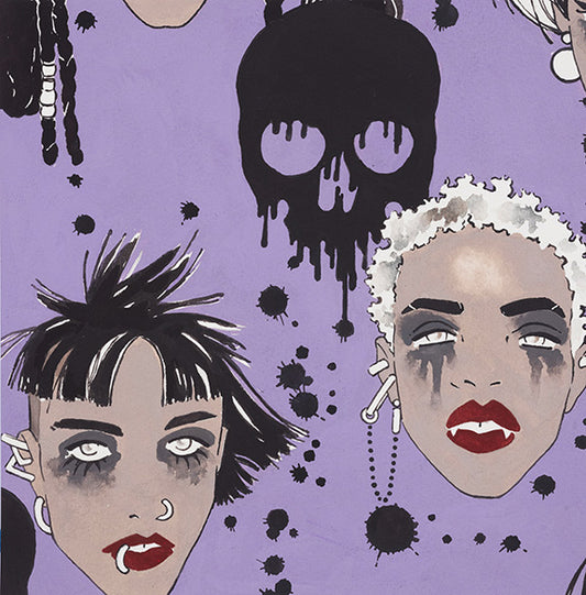 Haunted House Vamps Purple 8994c Cotton Woven Fabric