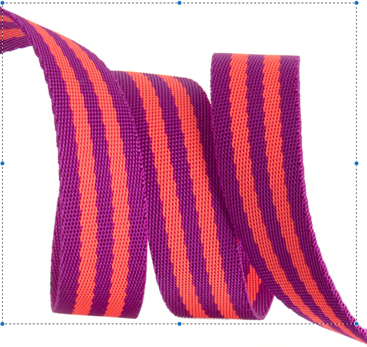 Tula Pink Nylon Webbing Watermelon/Plum 1" TKS-91/1" Col 01 Priced per yard