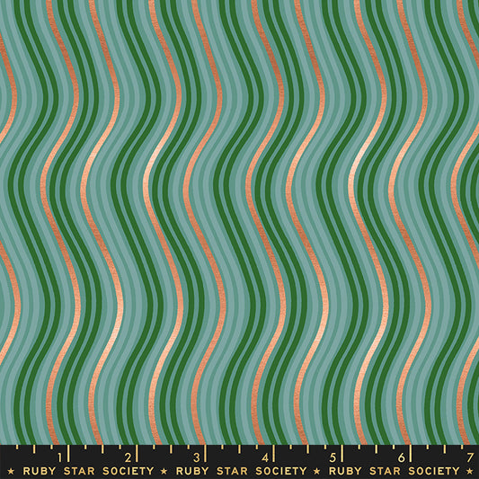 Elixir by Melody Miller of Ruby Star Society Wavelength Metallic Succulent      RS0044-16M Cotton Woven Fabric