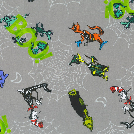 Halloween Growls, Yowls and Howls by Dr. Seuss Enterprises ADED-21642-282 SPOOKY Cotton Woven Fabric