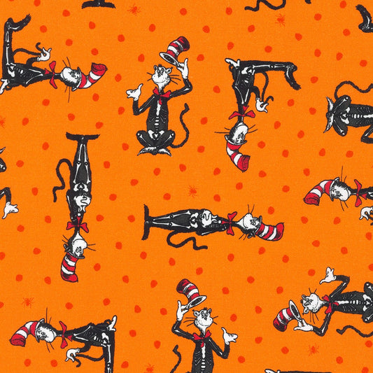 Halloween Growls, Yowls and Howls by Dr. Seues Enterprises ADED-21645-148 PUMPKIN Cotton Woven Fabric