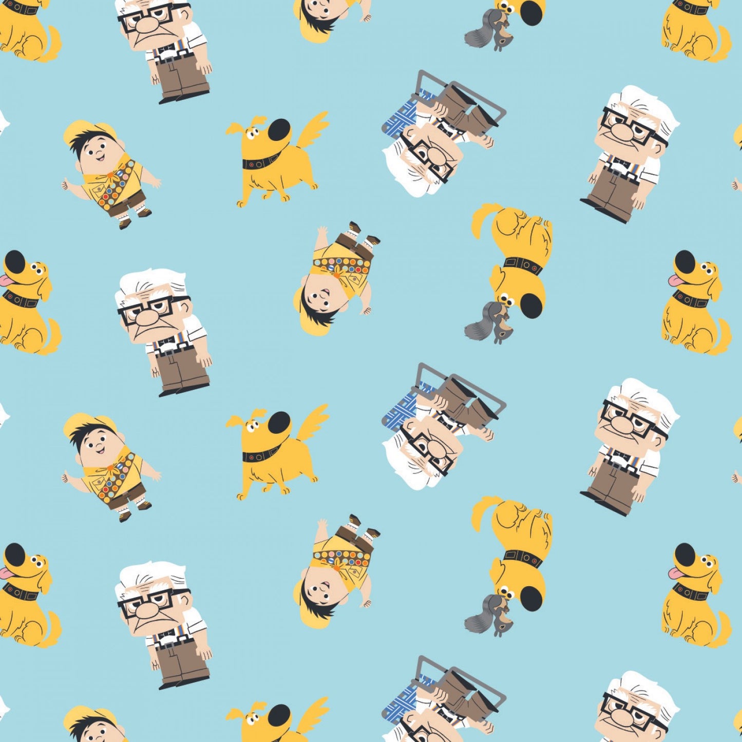 Licensed Pixar Dug Days Adventure Time Lt Blue    85490106-1 Cotton Woven Fabric