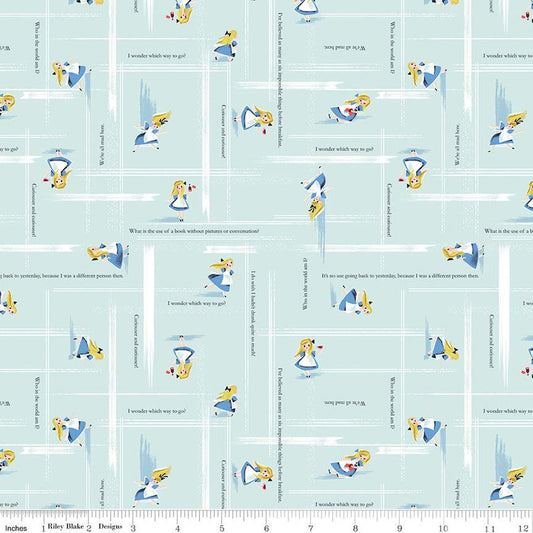 Down the Rabbit Hole by Jill Howath Alice Toss Bleached Denim C12946-BLEACHEDDENIM Cotton Woven Fabric