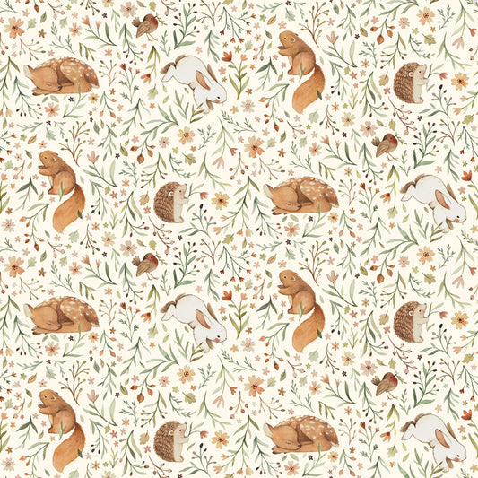 Extra Wide 108" Backings Animal Floral Cream    XST-DNS2073CREAM Cotton Woven Fabric