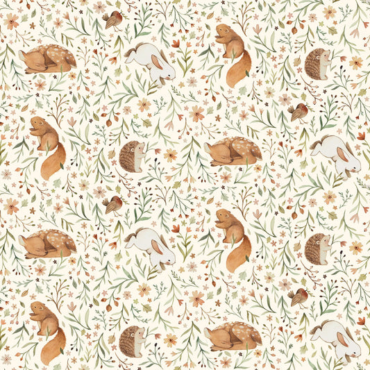 Extra Wide 108" Backings Animal Floral Cream XST-DNS2073CREAM Cotton Woven Fabric