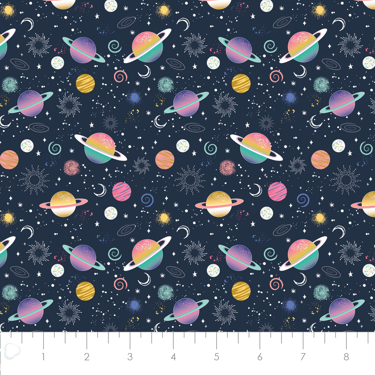 Magical Space Astral Solar System Navy    50211005-01 Cotton Woven Fabric
