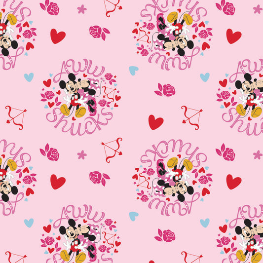 Licensed Valentine's Day II Aww Shucks Pink 85271048-01 Cotton Woven Fabric