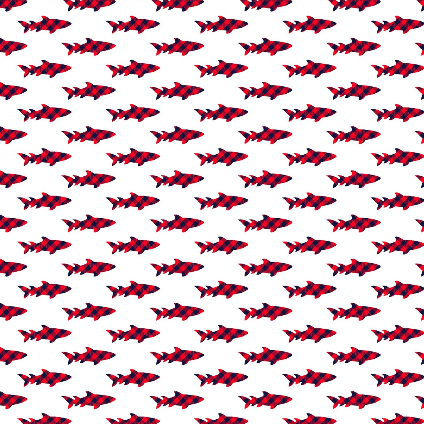 Santa Jaws Baby Shark White     ST-D2211WHITE Cotton Woven Fabric