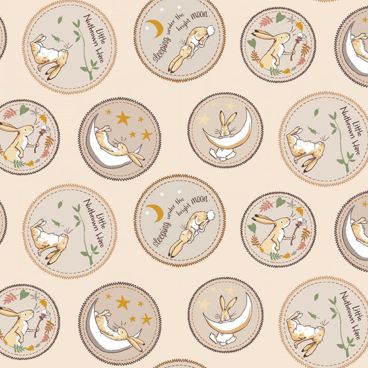 Licensed Guess How Much I Love You 2024 Badges Light Caramel Y4246-64 Cotton Woven Fabric