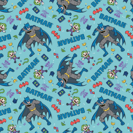 Licensed Batman 2 Batman vs Preschool Blue 23200368-2 Cotton Woven Fabric