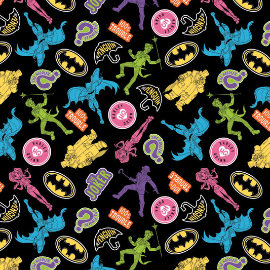 Licensed Batman 2 Batman vs Villains Black    23200372-2 Cotton Woven Fabric