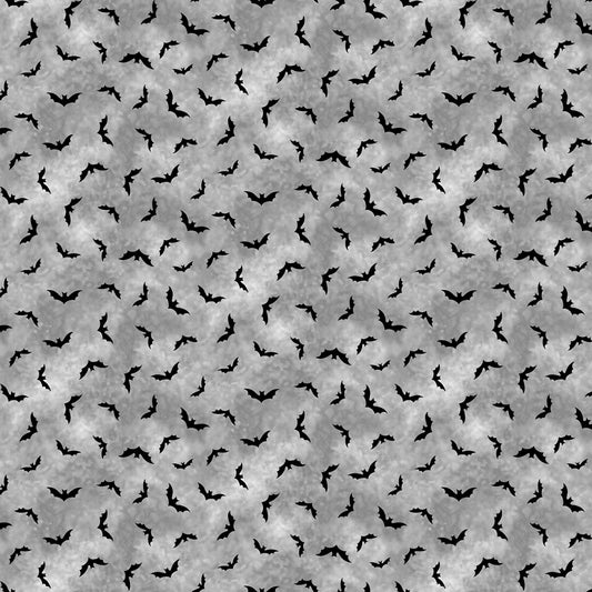 Trick or Treat Bats All Folks Grey DCX10332-GRAY Cotton Woven Fabric
