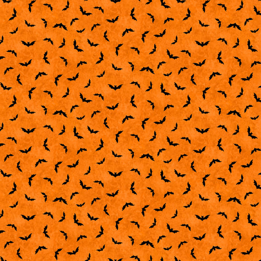 Trick or Treat Bats All Folks Orange    DCX10332-ORAN Cotton Woven Fabric