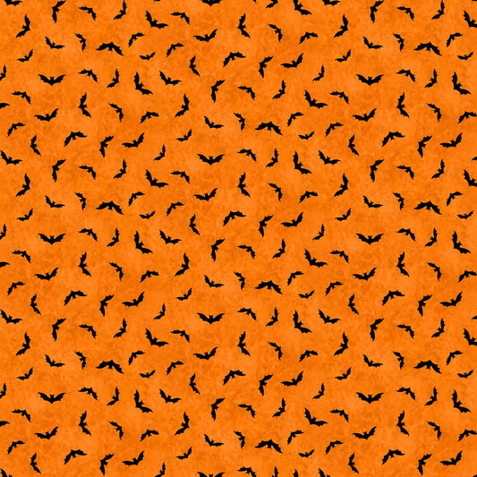Trick or Treat Bats All Folks Orange DCX10332-ORAN Cotton Woven Fabric