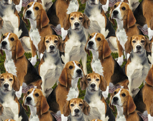 Doggies! Beagle Forest Digitally Printed   DX42713C1 Cotton Woven Fabric