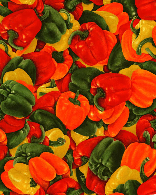 Market Place Digital Bell Peppers 594991 Cotton Woven Fabric