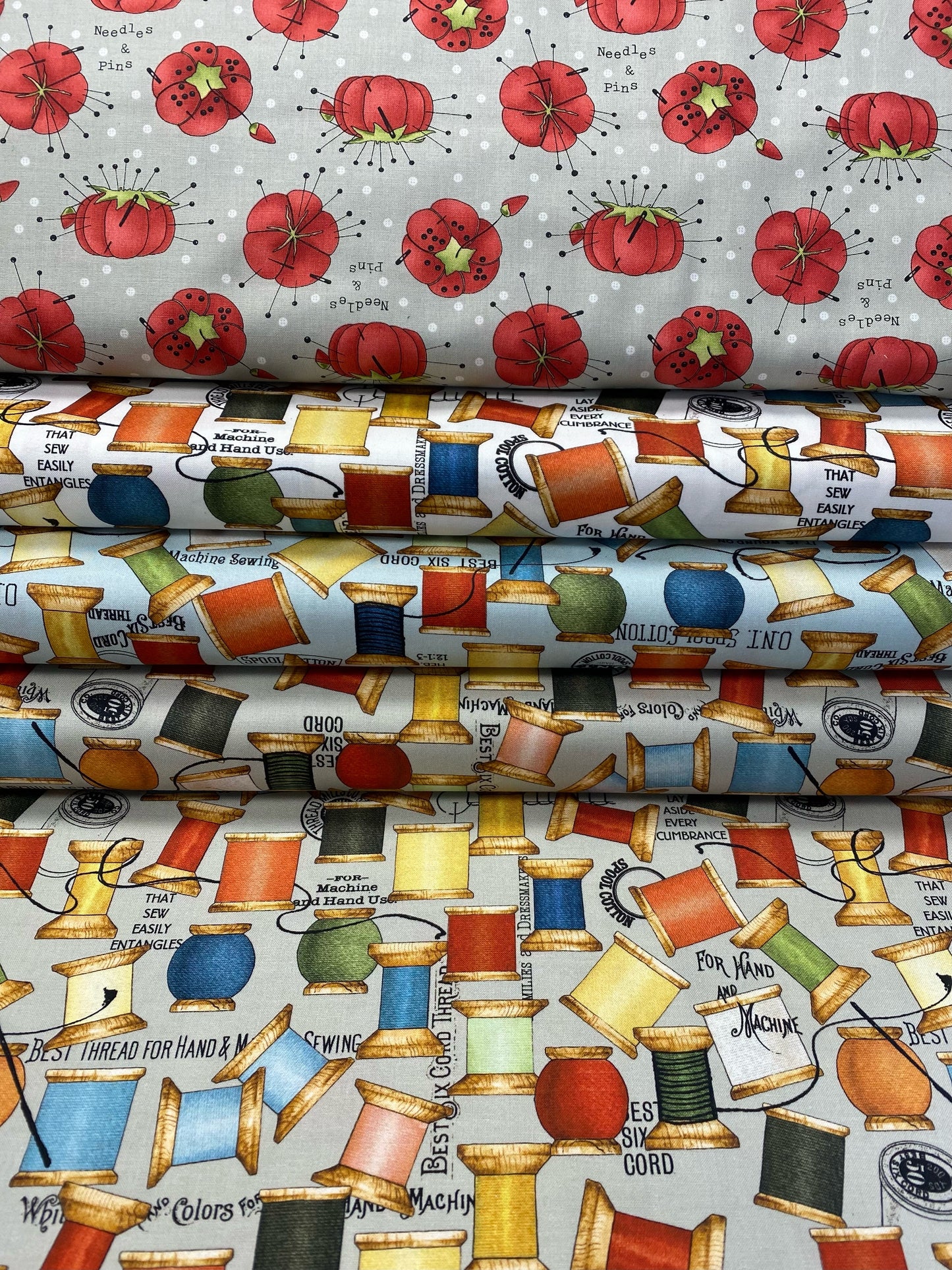 Best of She Who Sews by J. Wecker Frisch Pincushion Toss Gray     C11339-GRAY Cotton Woven Fabric